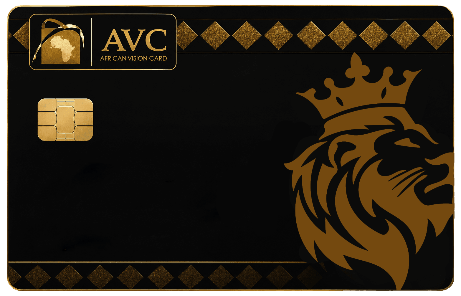 Africa Vision Card, black and gold